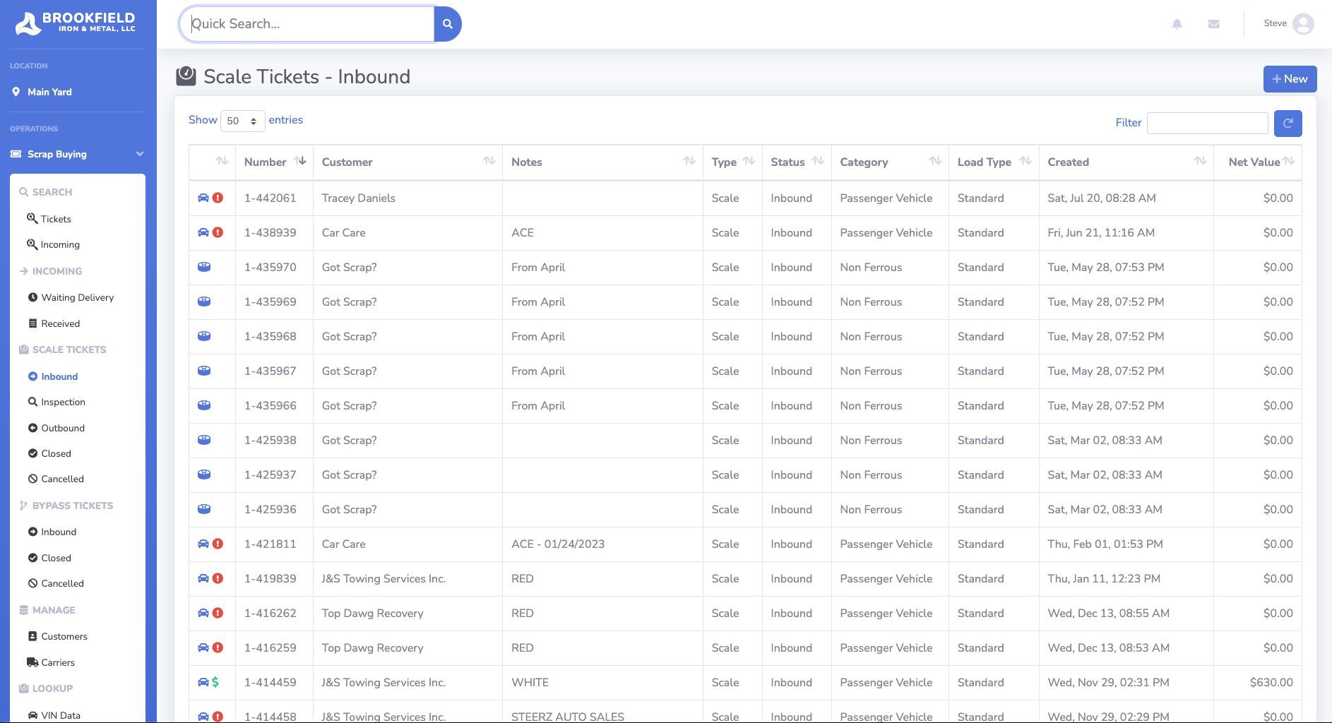 Scrap Management System Web Console